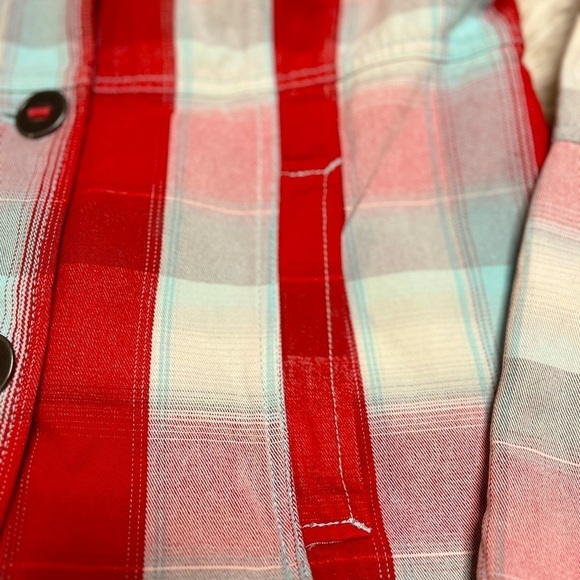 Hurley Women’s Colorful Plaid Double Breasted/Zipper Jacket with Hoodie. Size L - Picture 6 of 16